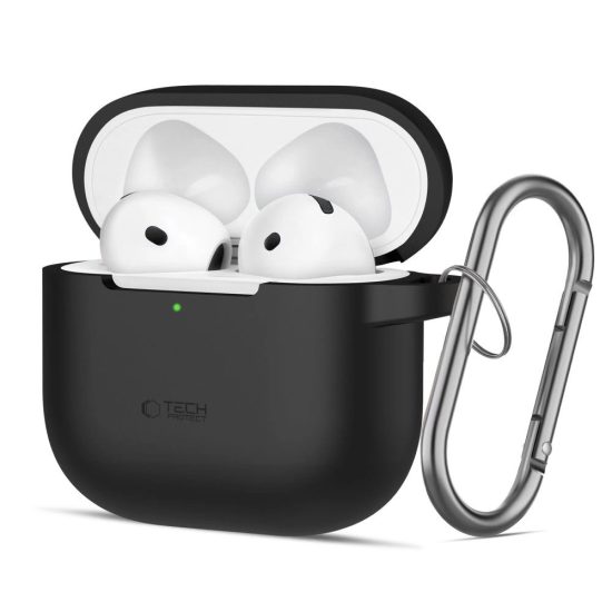 AirPods 4 Tok - Tech-Protect Silicone Hook - Fekete