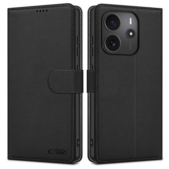 Xiaomi Redmi Note 14 4G / LTE Tok - Tech-Protect Wallet - Fekete