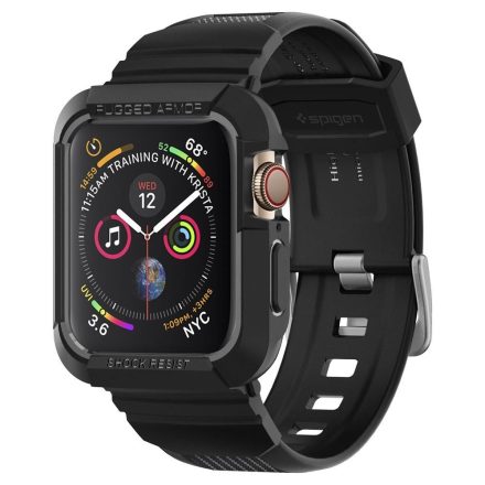 Apple Watch 44mm / 45mm Tok és Szíj - Spigen Rugged Armor Pro - Fekete