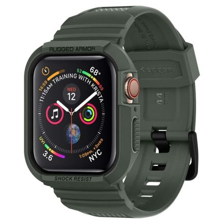 Apple Watch 44mm / 45mm Tok és Szíj - Spigen Rugged Armor Pro - Zöld