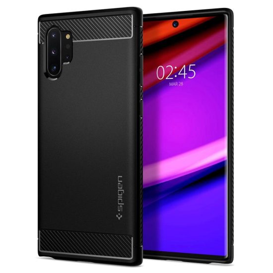 Samsung Galaxy Note 10+ Plus Tok - Spigen Rugged Armor - Fekete