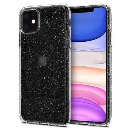 iPhone 11 Tok - Spigen Liquid Crystal Glitter - Átlátszó-Ezüst