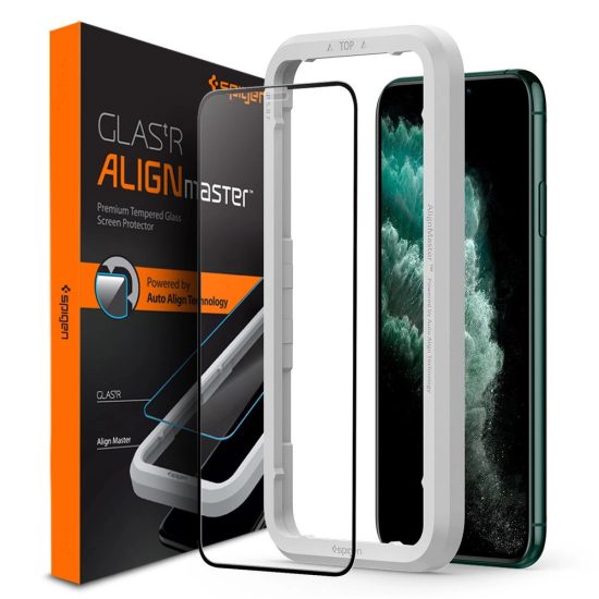 iPhone 11 Pro Max Kijelzővédő Üvegfólia - Spigen Glas.tR AlignMaster Full Cover