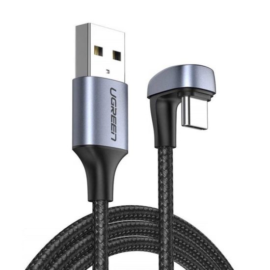 Ugreen USB - USB-C Derékszögű Gamer Kábel - 2m 3A 18W