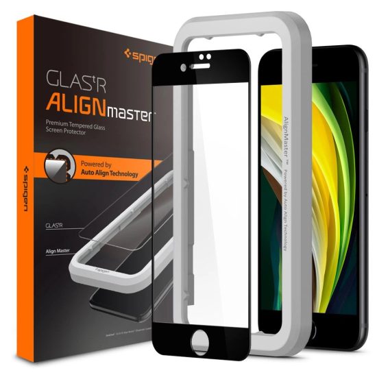 iPhone 7 / 8 / SE 2020 / 2022 Kijelzővédő Üvegfólia - Spigen Glas.tR AlignMaster Full Cover