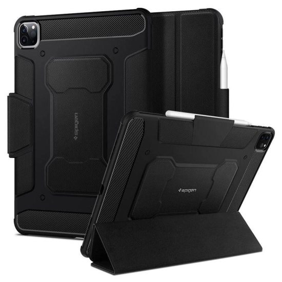 iPad Pro 2020 / 2021 / 2022 11" Tok - Spigen Rugged Armor Pro - Fekete