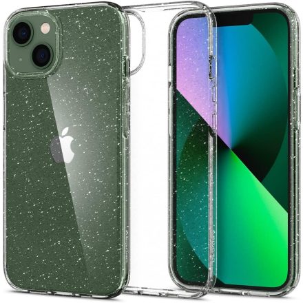 iPhone 13 Tok - Spigen Liquid Crystal Glitter - Átlátszó-Ezüst