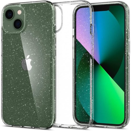 iPhone 13 Tok - Spigen Liquid Crystal Glitter - Átlátszó-Ezüst