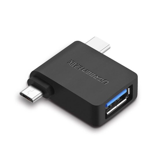 Ugreen USB-A 3.2 Gen1 (5Gbps) - USB-C / micro USB OTG Adapter - Fekete