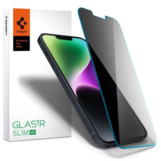 iPhone 13 / 13 Pro / 14 Kijelzővédő Üvegfólia - Spigen Glas.tR Slim Privacy