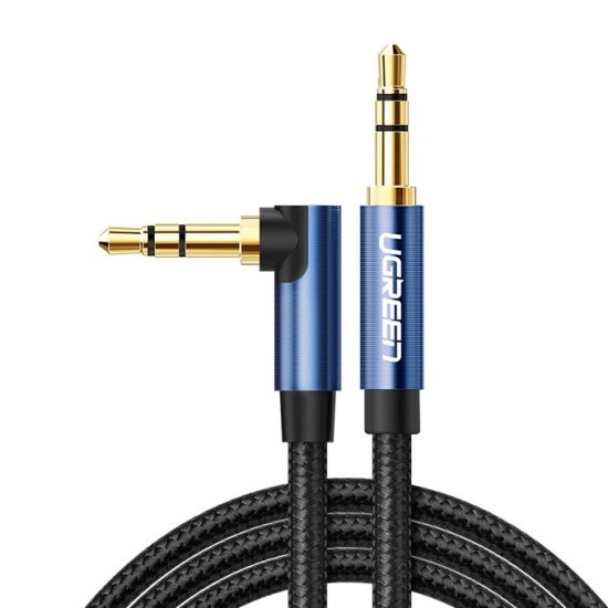 UGREEN AV112 Audio Kábel Derékszögű - 3.5mm jack - 1m - Kék