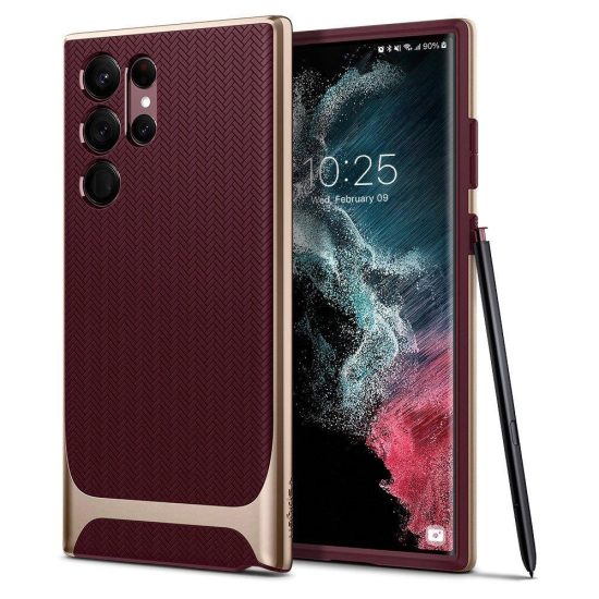 Samsung Galaxy S22 Ultra Tok - Spigen Neo Hybrid - Burgundi