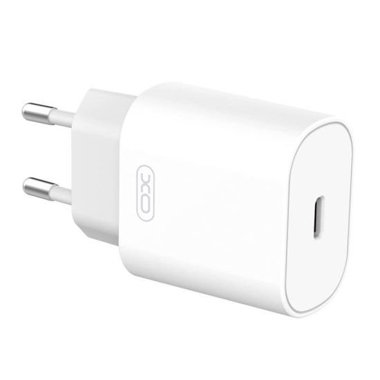 XO Hálózati Gyorstöltő - 1xUSB-C - 25W - USB-C-Lightning Kábellel - Fehér